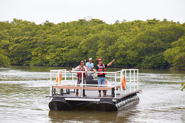 Riding on the Segway around Crystal Lagoon and enjoy the beautiful scenery with buddies