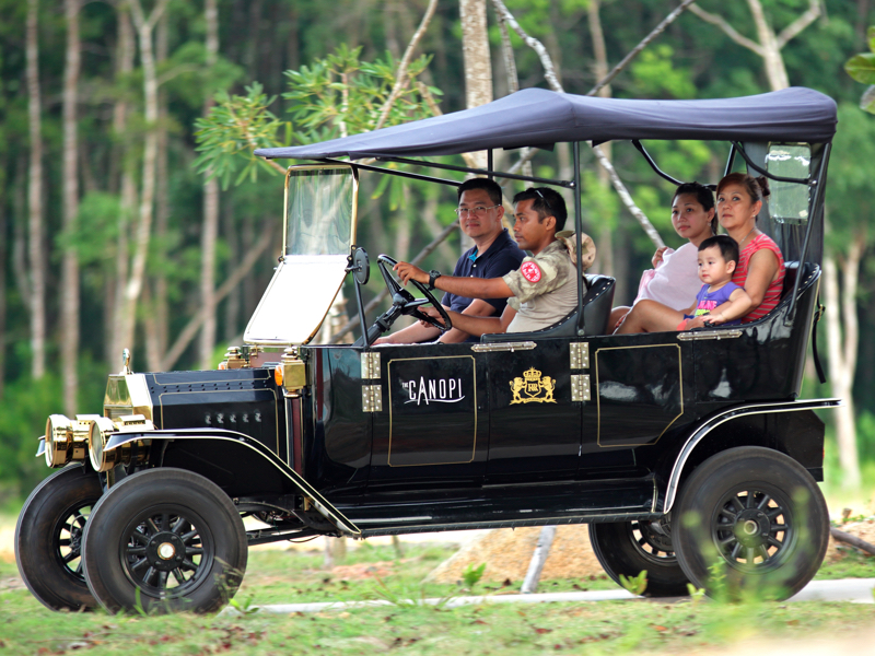 Vintage transportation in the resort in Bintan