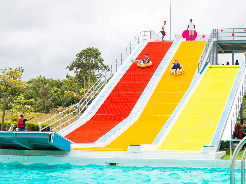 Slip and Slide water activities in Crystal Lagoon Bintan