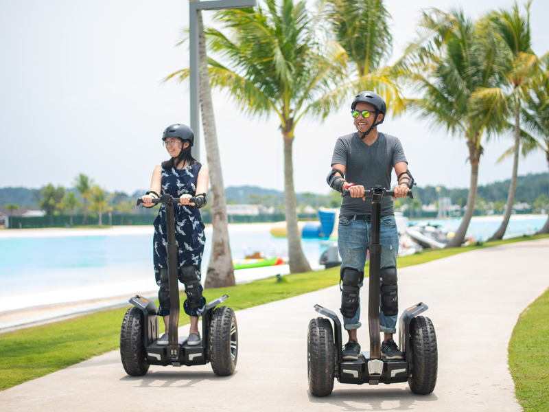 Riding on the Segway around Crystal Lagoon and enjoy the beautiful scenery with buddies